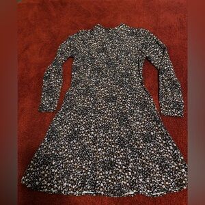 Floral navy blue and white dress